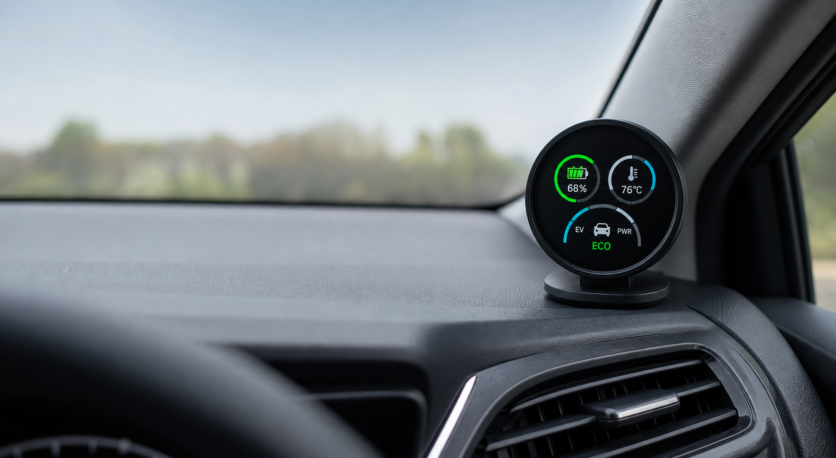 Okragly wyswietlacz Auris Hybrid Display na desce rozdzielczej